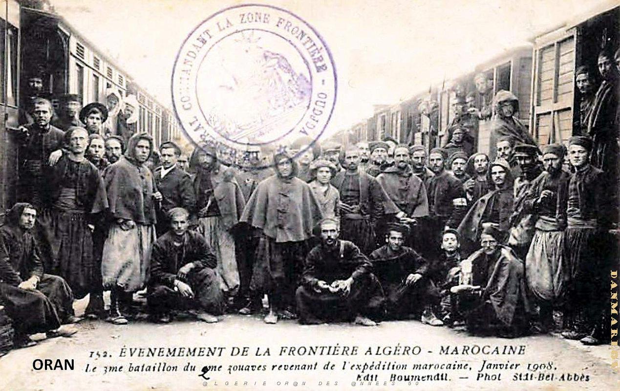 Oran - 2e Zouaves - Retour du Maroc du 2e Bataillon - 1908.jpg